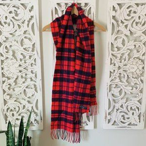 NWT Softer Than Cashmere Red Plaid Fringed Scarf  One Size Boutique Gift